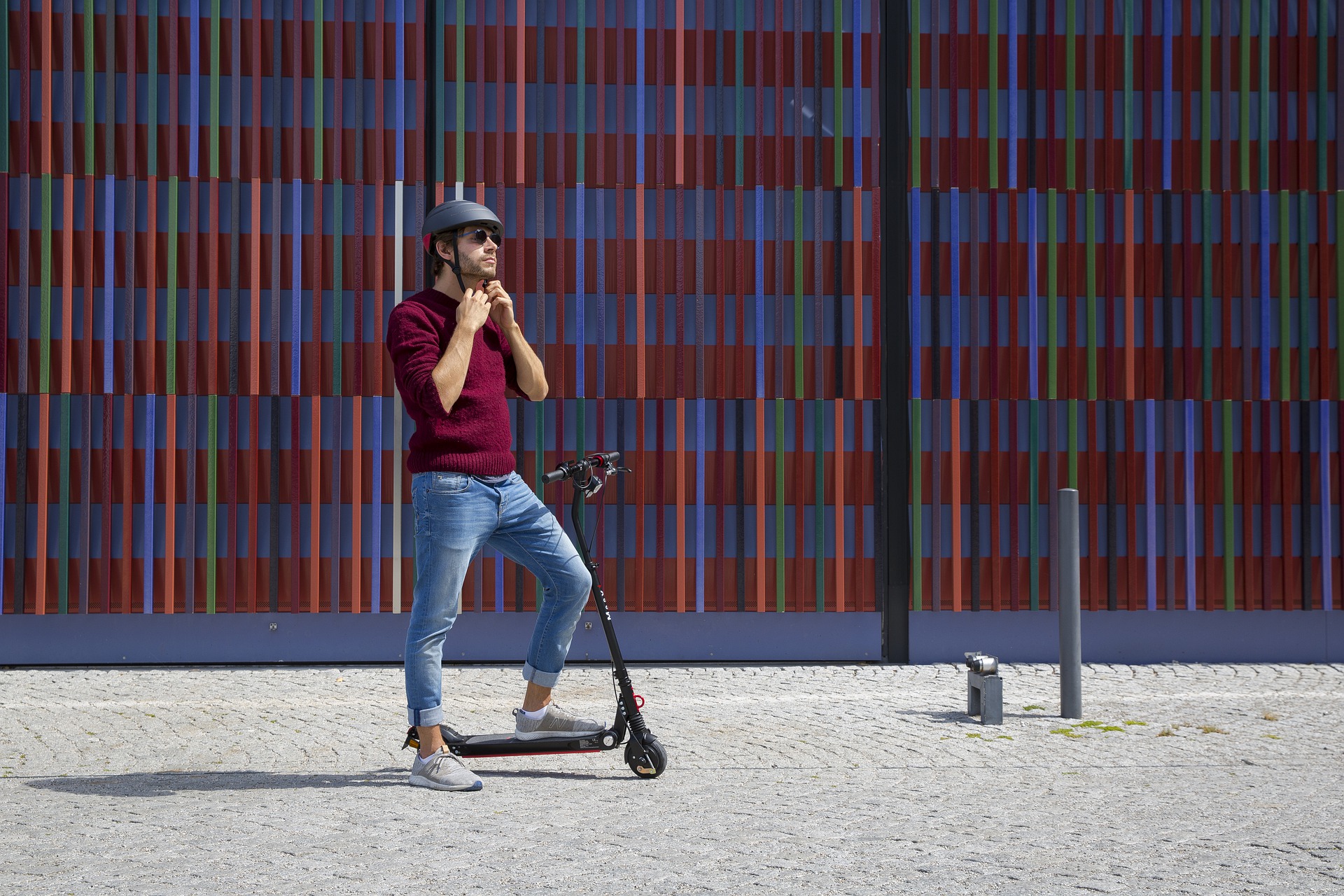 man with an electric scooter